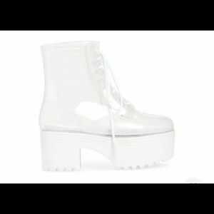 Jeffrey Campbell Fog Clear Platform Boots US 9